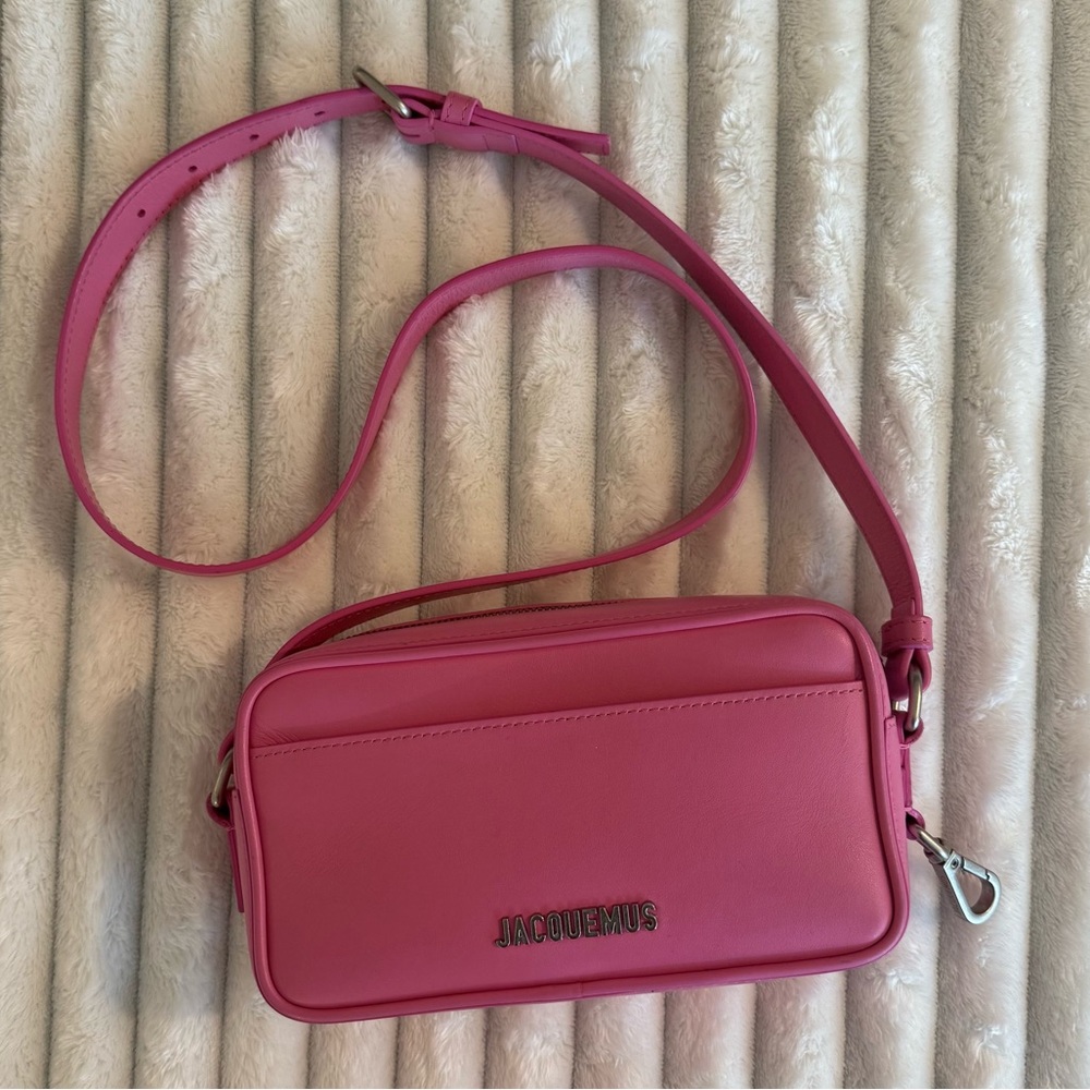 Jacquemus Le Baneto Light Pink Leather Crossbody Camera Bag